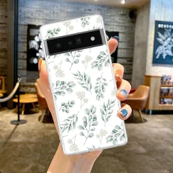 Elegant Flower Soft Clear TPU Transparent Phone Case Cover for Google Pixel 5 (B7)