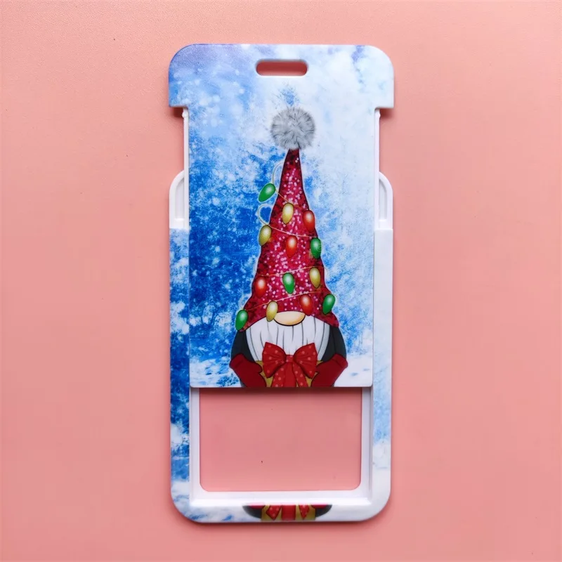 Merry Christmas Cartoon Gnomes Lanyard ID Card Holder Chrimbo Badge Holder Xmas Credit Card Case Yule Keychain Noel Gift