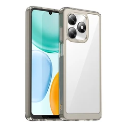 Crystal Clear Silicone Shockproof Phone Case with Vibrant Design for Honor X5c (Gray)