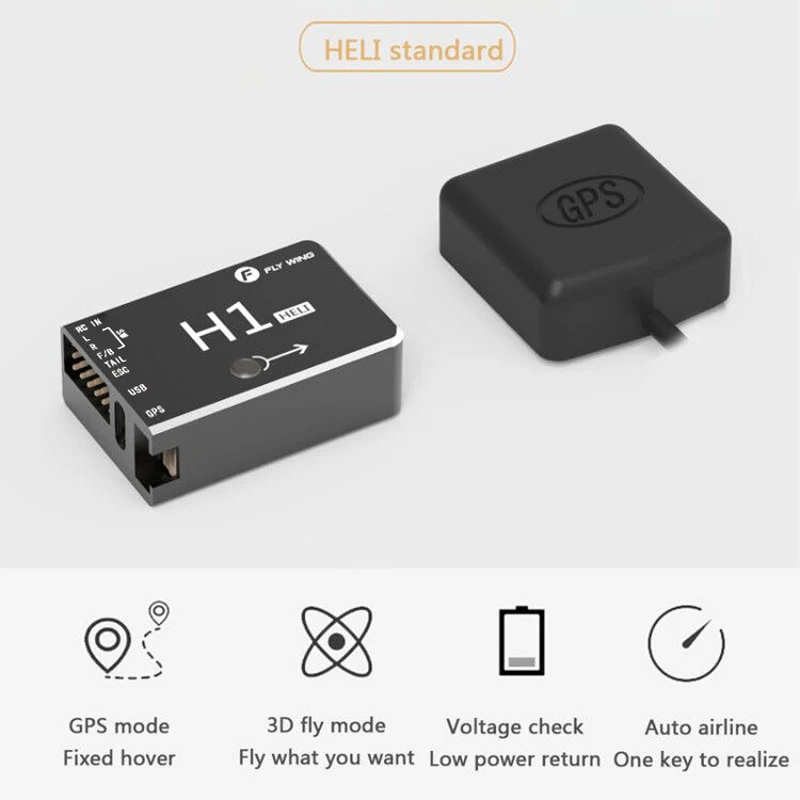 FlywingNewestH1FlightControllerAutopilotSystem3DFlightControl6CHFlybarlessM10GPS