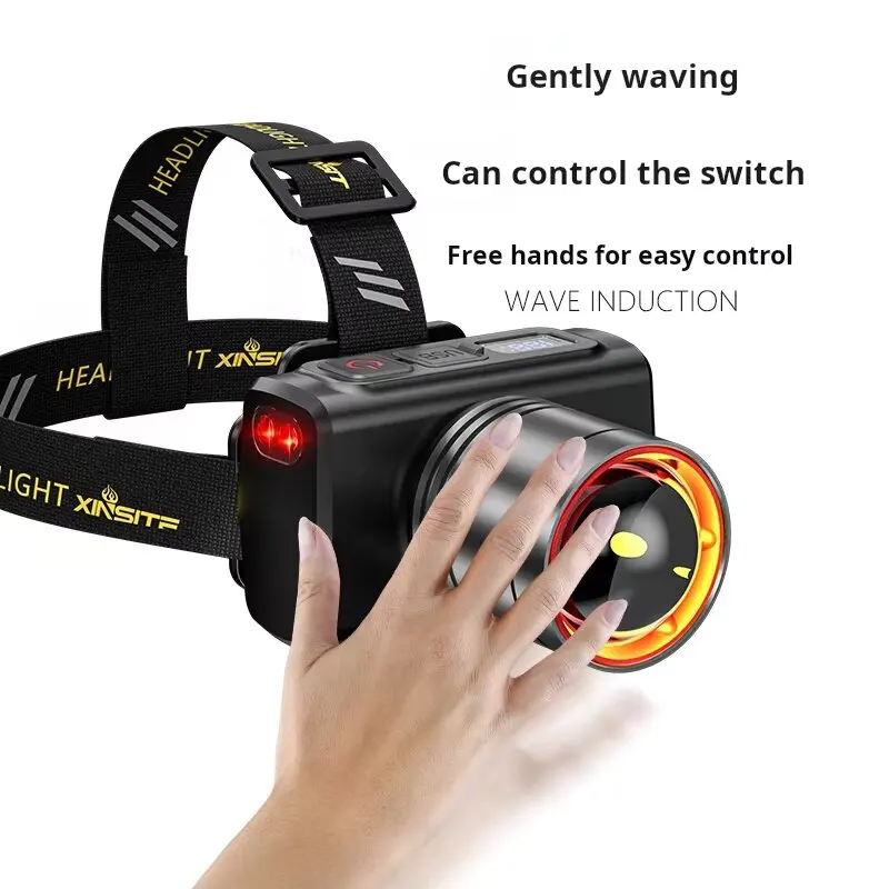 Powerful Sensor Headlight LED Head Built-in Battery Head Lamp Rechargeable Flashlight For Outdoor Fishing Camping Lantern