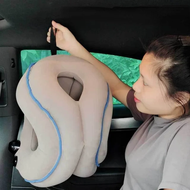 Inflatable Travel Pillow Portable Flight Pillow for Airplane Car Bus Train  Home Office Nap Head Neck Lumbar Back Support Cushion - AliExpress