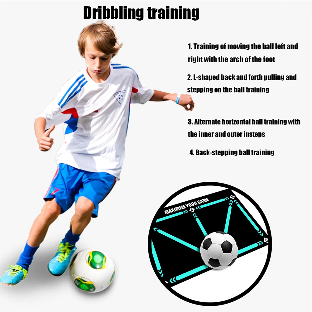 90X60cm Football Training Mat Non Slip Foldable Kids Adults Dribble Silent Soccer Step Training Mat Durable Floor Boy Gift