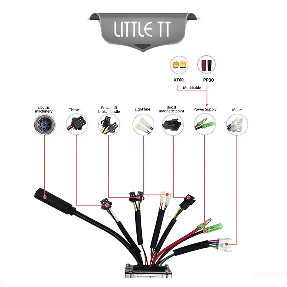 

E-Bike Controller 36V 48V KT-25A Electric Bicycle 9mos SM Controller With Double Lightline For 750W Brushless Motor Cycling