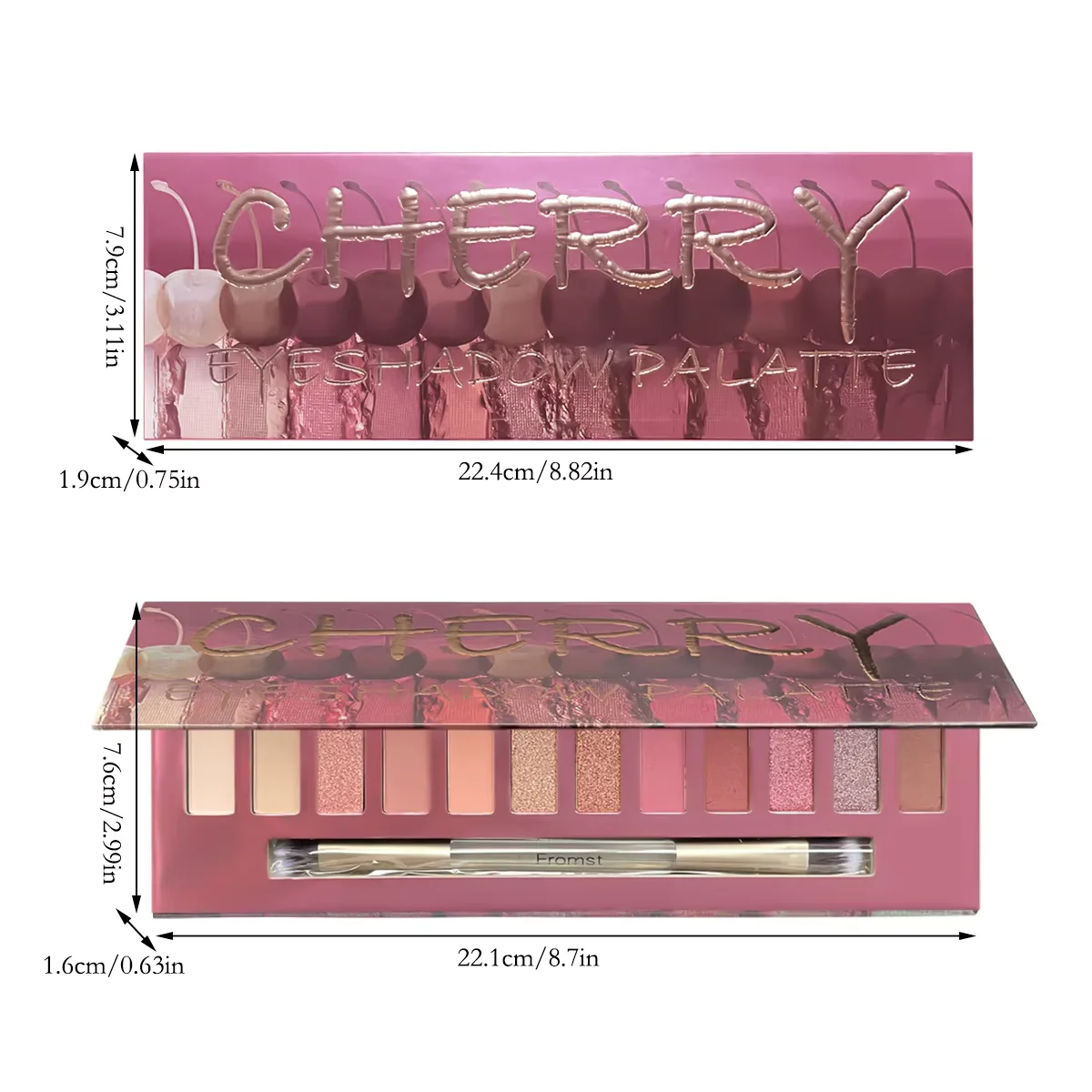 12-color Eyeshadow Tray Red Set Long-lasting Waterproof and Sweatproof Lipstick Eyeshadow Two-piece Set