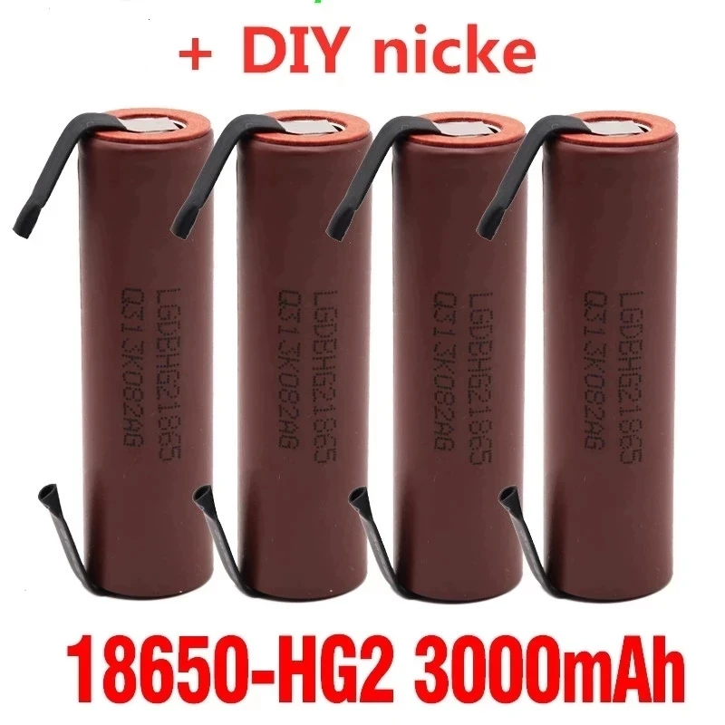 10pcs Original Forlg Hg2 3000mah 3.6v 18650 Battery With Strips