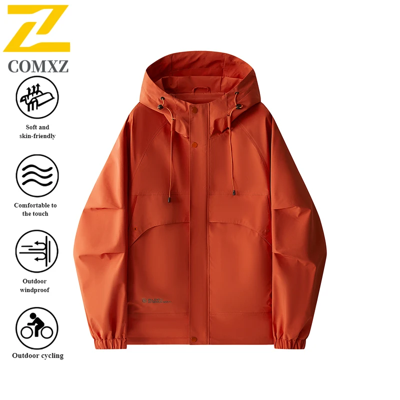 EiAO  Jacket Men's American Workwear Waterproof Windproof Multi-Pocket Outdoor Coat for Hiking Camping Fishing Urban Adventure