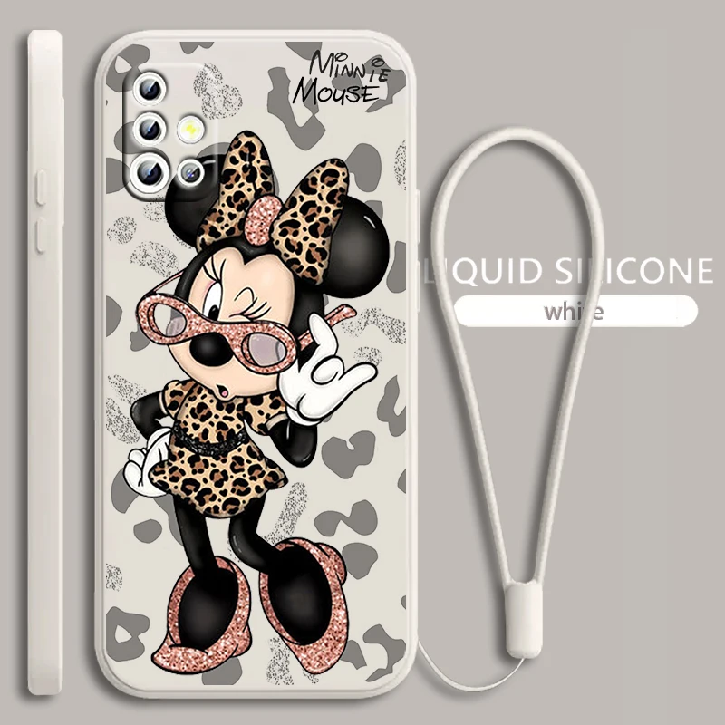 

Cartoon Minnie Fashion For Samsung Galaxy A71 A51 A81 A91 A41 A31 A21S A11 A01 A50 A30 A20S Liquid Rope Soft Phone Case Fundas