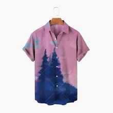 

Winter Forest 2022 Men's Hawaiian Shirt Fashion Summer Short Sleeve Harajuku Black Aloha Shirt Men's Shirt Short Sleeve