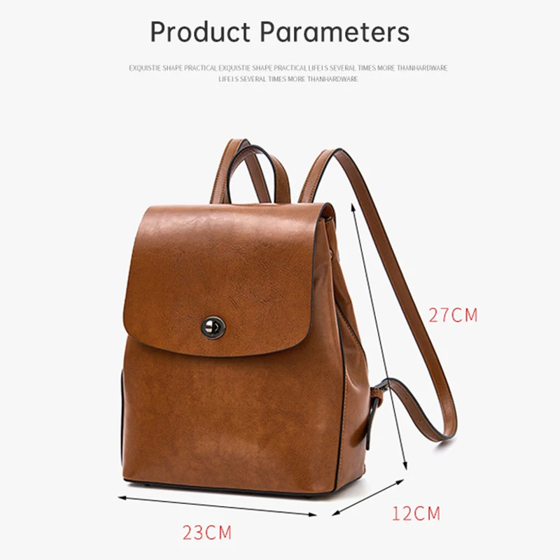 Genuine Leather Women Backpack Large Capacity Fashion Girls Back to School Bag High Quality Cowhide Female Laptop Backpacks 6