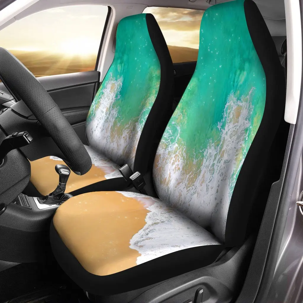 

Beach Car Seat Covers Custom Car Accessories For Sea Lover,Pack of 2 Universal Front Seat Protective Cover