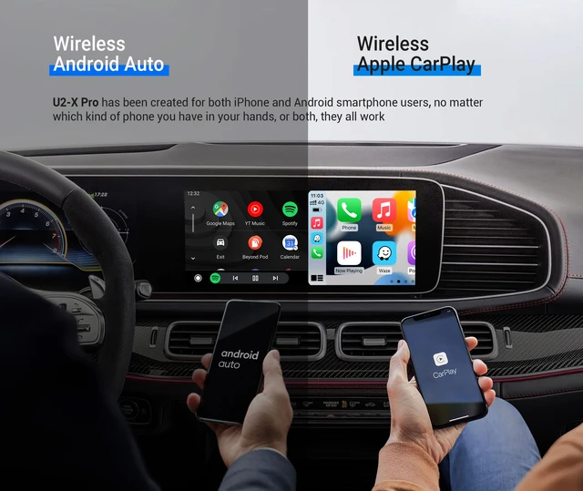 OTTOCAST U2 X PRO Wireless CarPlay Android Auto Adapter 2 in1