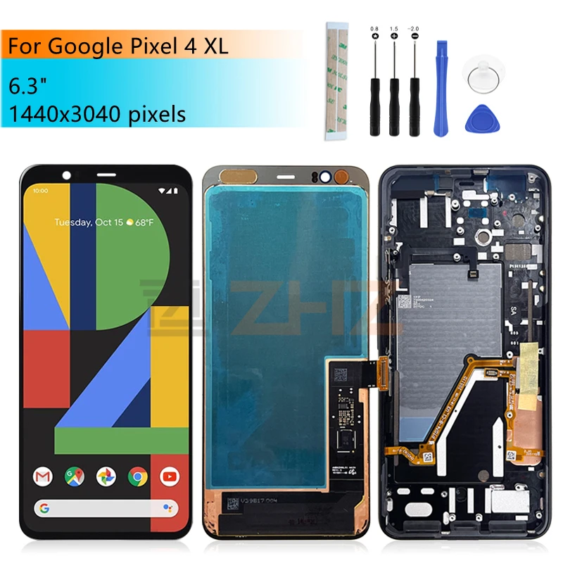 

For Google Pixel 4XL LCD Display Touch Screen Digitizer Assembly For Pixel 4XL Screen With Frame Replacement Parts 6.3"