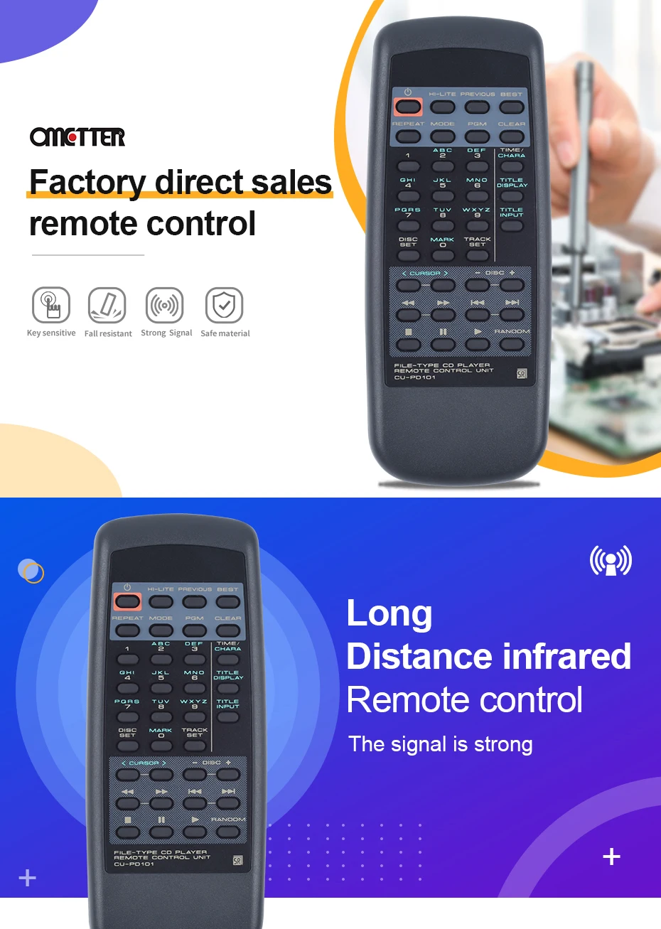 Suitable for Pioneer Controller DVD Remote Control CU-PD101