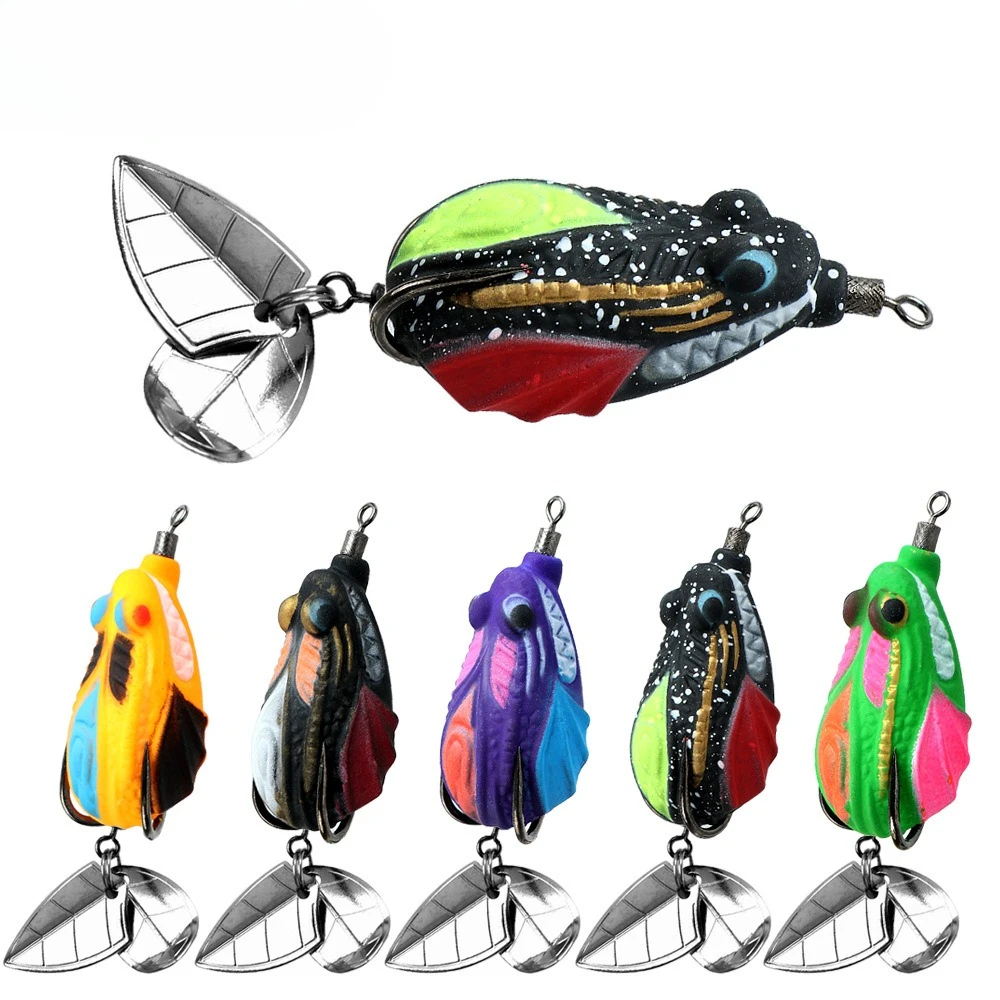 4,5cm/7,2g 1 Stück/5 Stück Modifizierte Verstärkte Haken Thunder Frog Schwarzer Vibrierender Wobbler Schwimmköder Angelköder – Detail 1