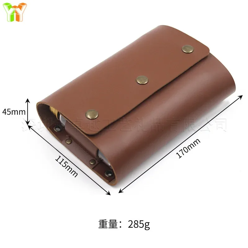 Portable Camping Seasoning Spices Bottle Tableware Leather Storage Bag with 4 Cans Holder Portable Kit For BBQ Picnic Kitchen