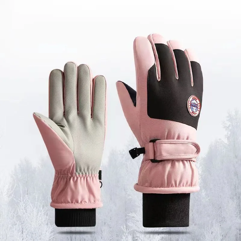 Vinter utomhus bergsklättring varma kalltåliga handskar, vindtät, halkskydd, vattentät, plysch och förtjockat par_voghion.com