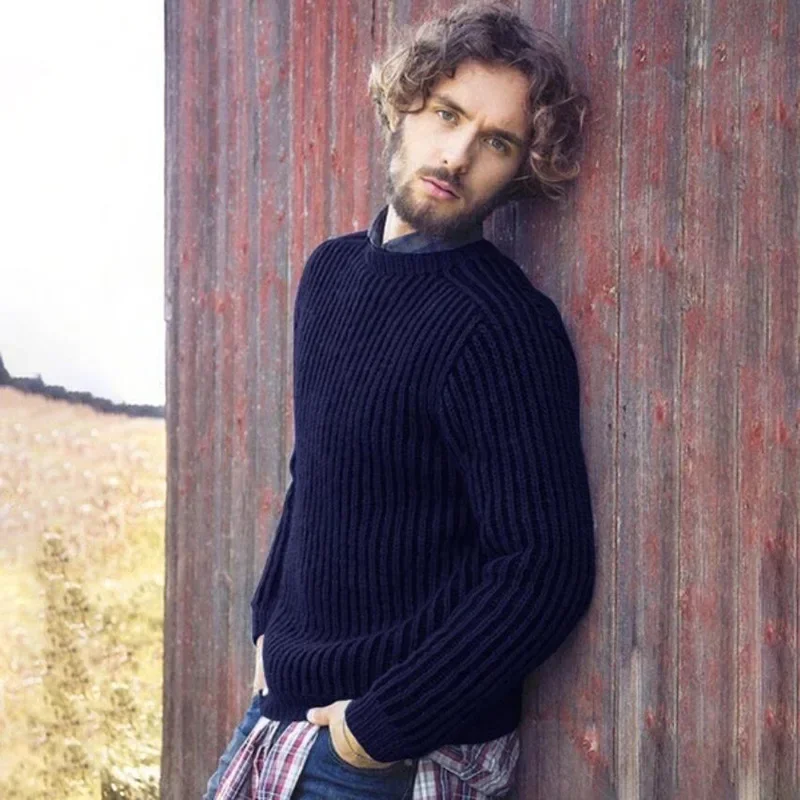 Description Picture 6 of itemSpring Sweater Mens Solid Color Top Knitted Top Men