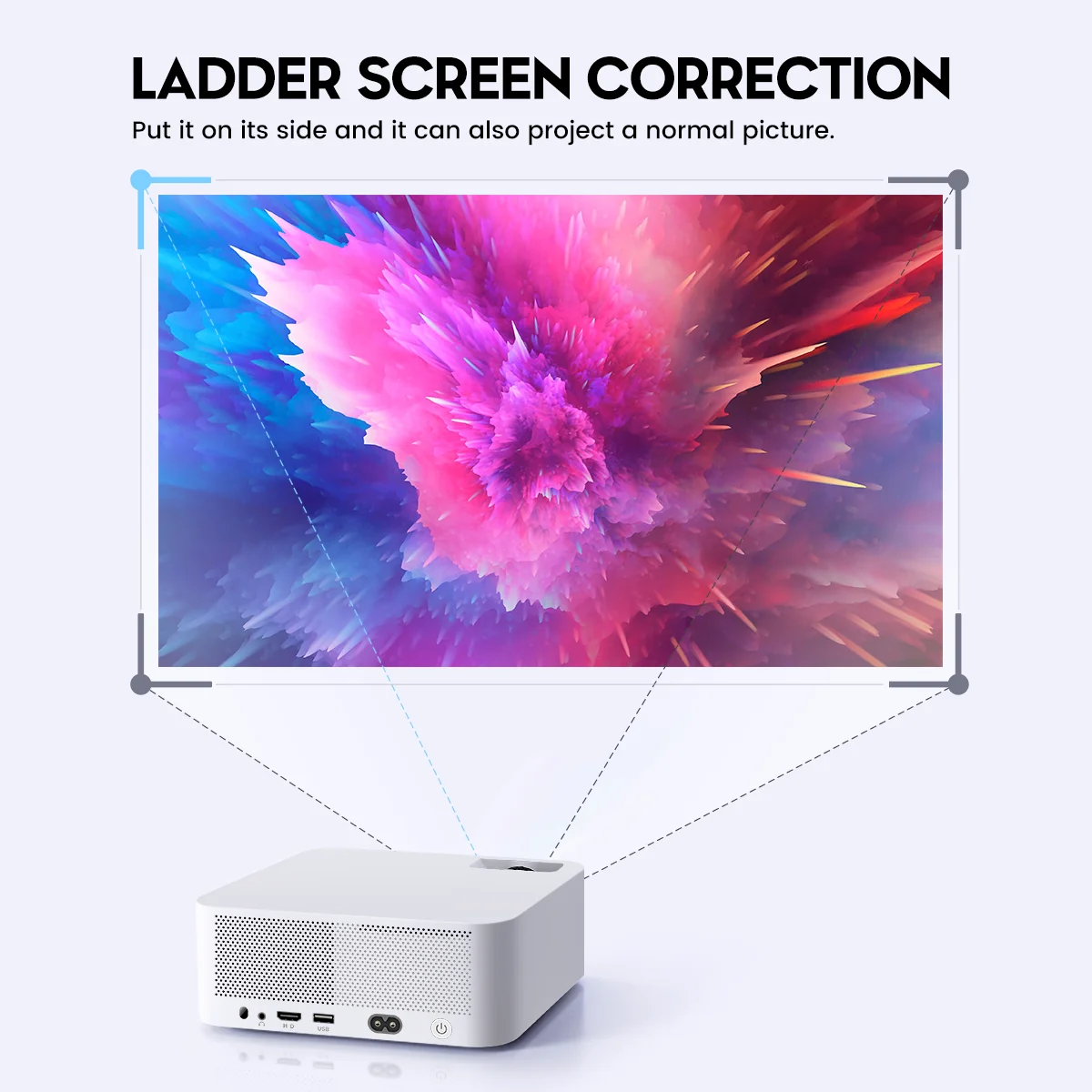 HD 380 Lumens 1080P Projector Native Dual Core CPU WiFi BT5.0 Indoor Outdoor Cinema Android IOS Dual System Upgraded Projector