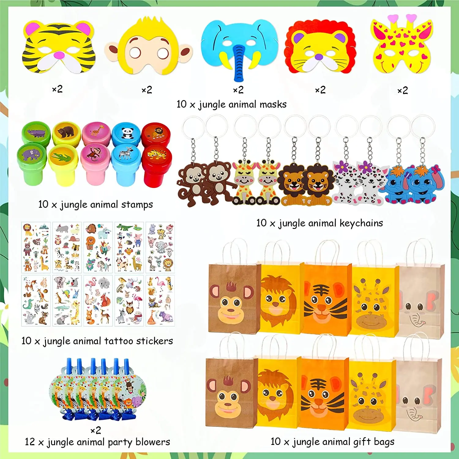 (12) Foam Animal Masks Party Favors