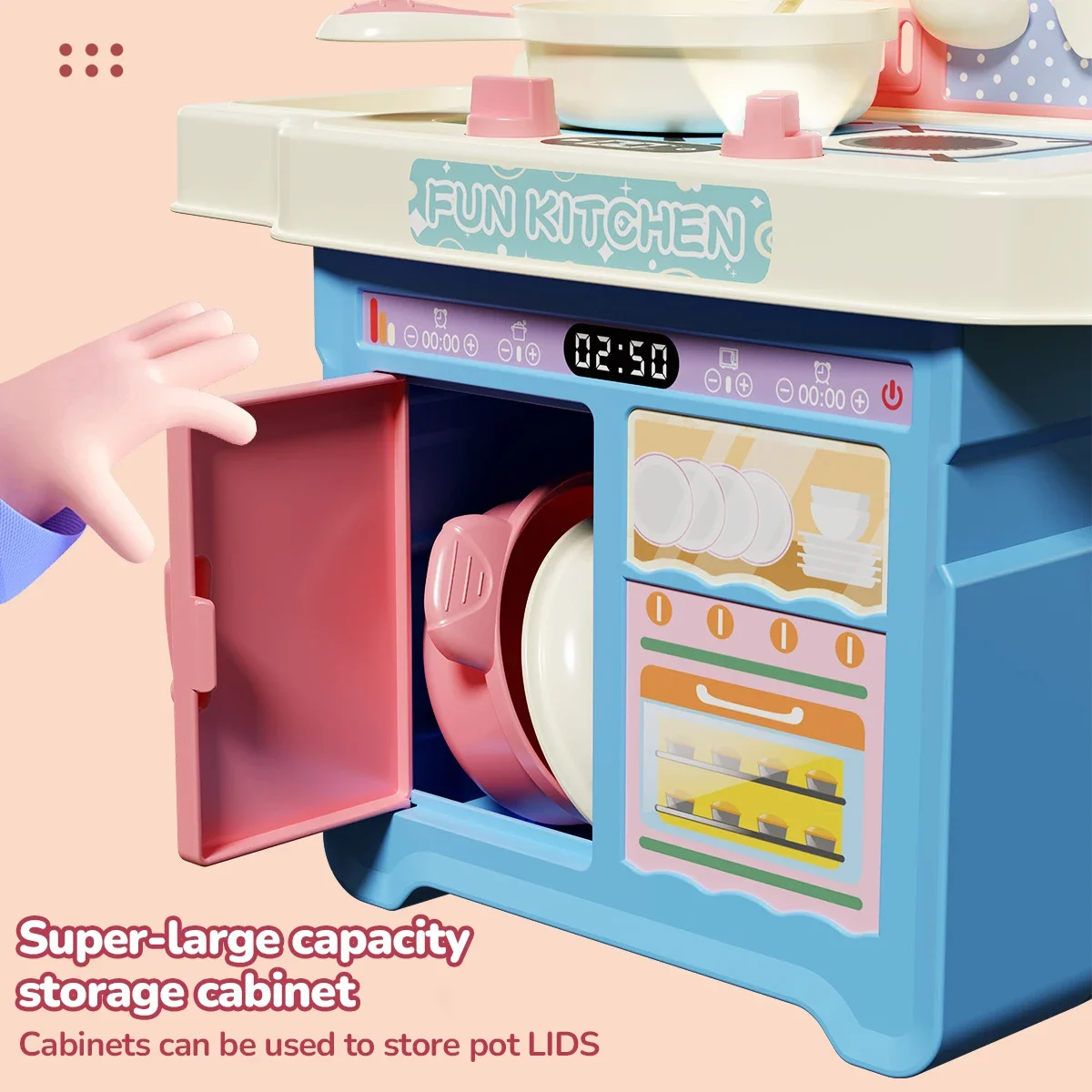 Kids Pretend Play House Simulation Kitchen Appliances Playset Juicer Mixer Vacuum Toaster Set Household Educational Toys Xmas