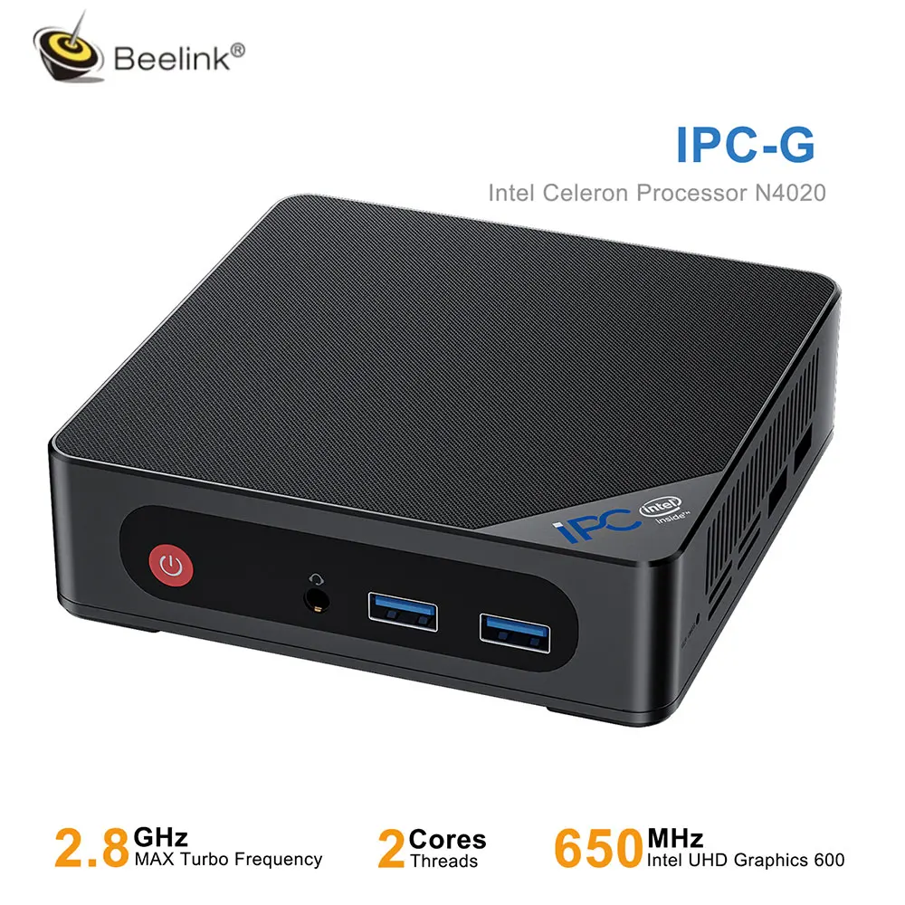 Beelink IPC-G Intel Celeron N4020 безвентиляторный мини-ПК 4G/8G DDR4 65G/128G SSD Wifi5 BT5.1 4k HDMI DP промышленный компьютер для игр