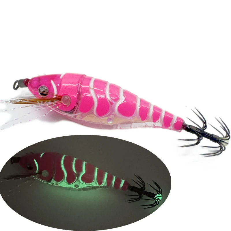 Leuchtender hölzerner Garnelen-Tintenfisch EGI-Jig Vertikaler Jigging-Köder Octopus Garnelen Tintenfisch Tintenfisch Angelköder Köder Japan Haken – Detail 5