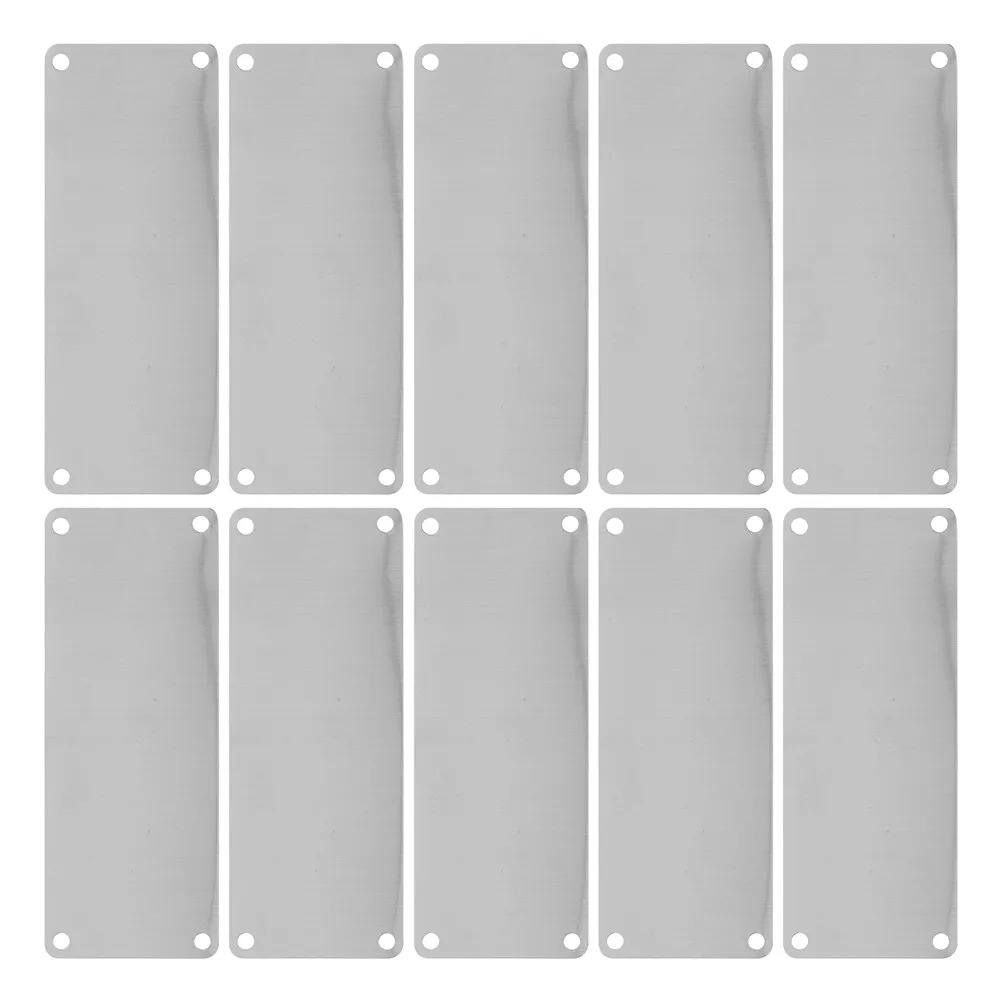 10Pcs 스테인레스 스틸 빈 금속 표지판 야외 실내 문 태그 표시를 위한 DIY 이름표 블랭크