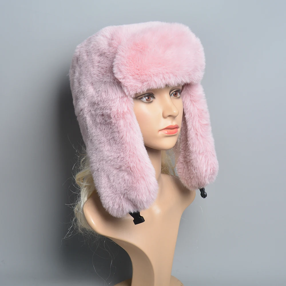 Trapper Hat Russian Hat Pink BELEON Ushanka Russian Hat With Ear