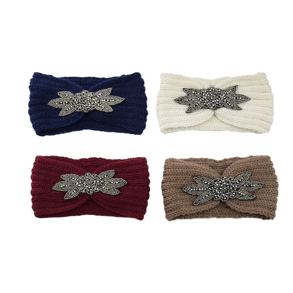 1 Stück gestricktes Strass-Schmetterlings-Stirnband mit modischer und vielseitiger Textur, hochwertiges, auffälliges Haar-Accessoire – Detail 4