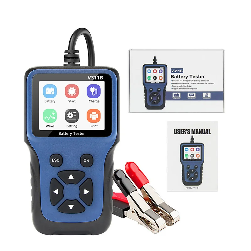 

V311B Auto Diagnostic Tool 12V Car Battery Charger Tester Analyzer Analyzer Tools Car Charging Cricut Load Test