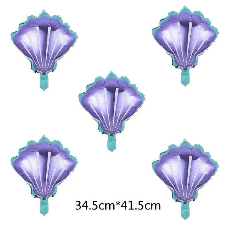 Shell Oil Balloons Ocean Theme Foil Balloons 5-Piece Sea Shell Foil Balloons - 54cm Ocean ...