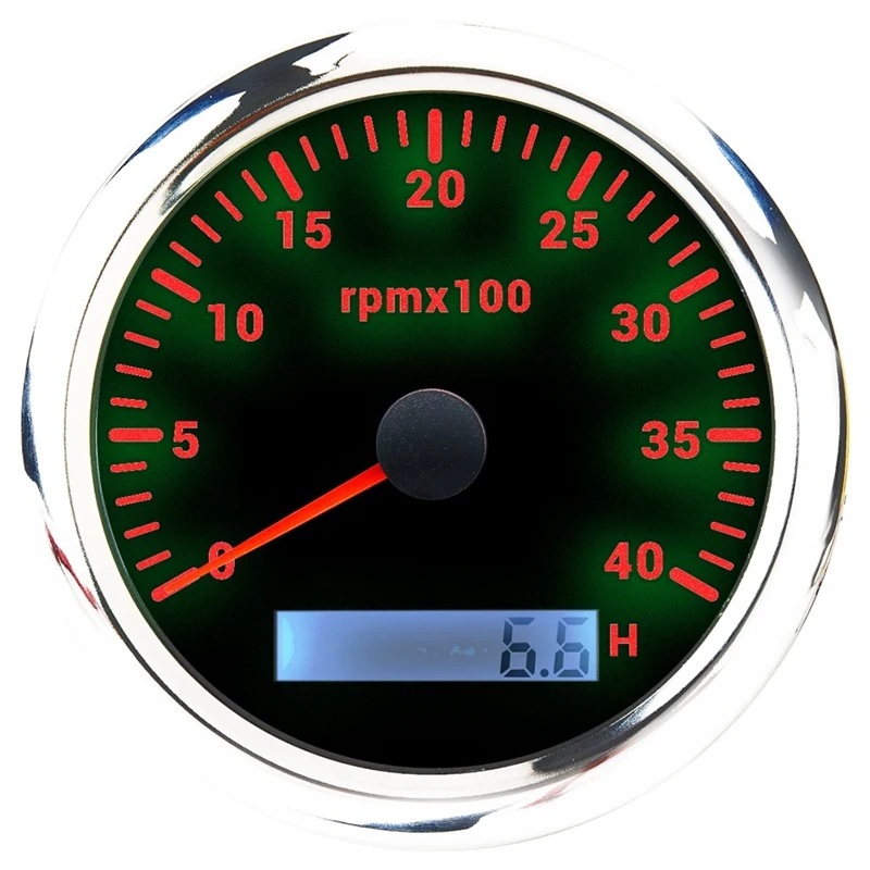요트 보트용 해상 속도계, 백라이트 디지털 주행 거리계, 7 색, 0-4000/RPM, 85mm