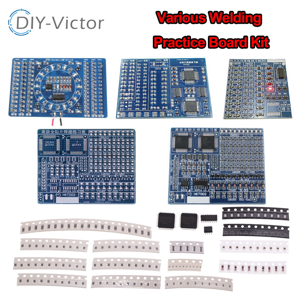 SMD NE555 CD4017 Rotating Flashing LED Components SMT LQFP44 Soldering Practice Board Electronic Circuit Training Suite DIY Kit