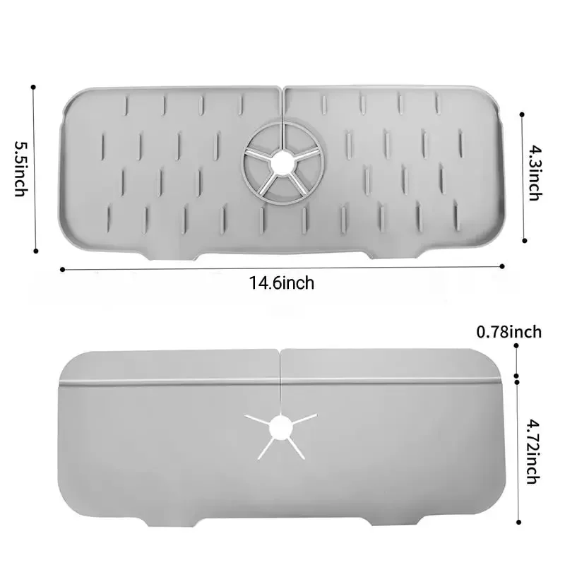 Kitchen Splash Guard Kitchen Sink Pad Kitchen Faucet Absorbent Mat Sink Splash Guard Silicone Drainage Drying Pad Countertop Protection essentials tools accessories