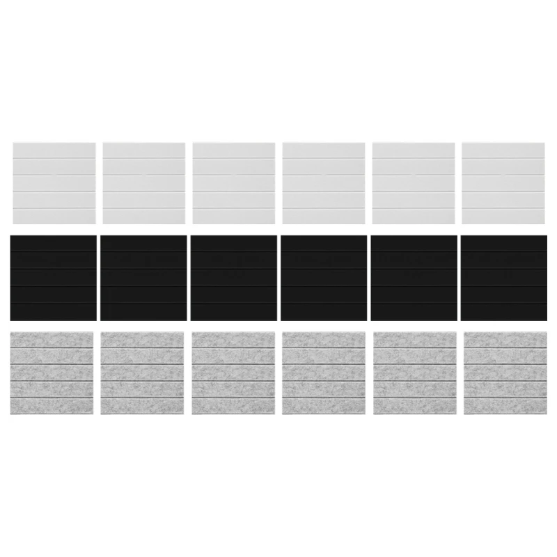 

Pack of 12 Soundproof Foam Panels Wall Self Adhesive Acoustic Tiles Polyester Texture Perfect for Studios and Home Dropship