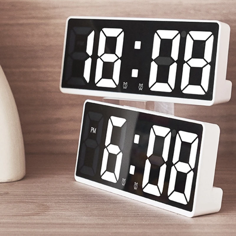 대형 스크린 디지털 알람 시계, 간단한 LED 시계, 침실 침대 옆 시계