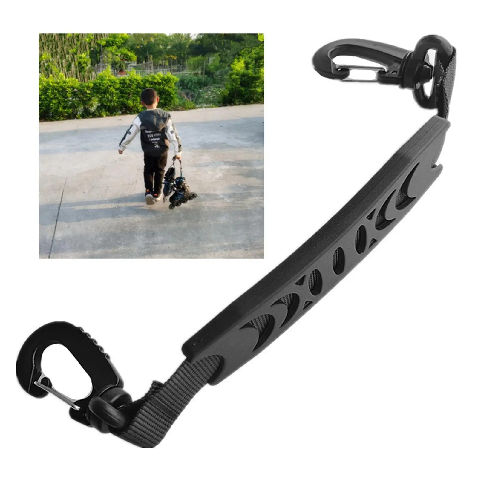 1 Pc Roller Skate Strap Ski Boot Carrier Belt Skating Shoes Hanging Handle Buckle Adult Kids Durable High Strength Skates Hook skating shoes straps