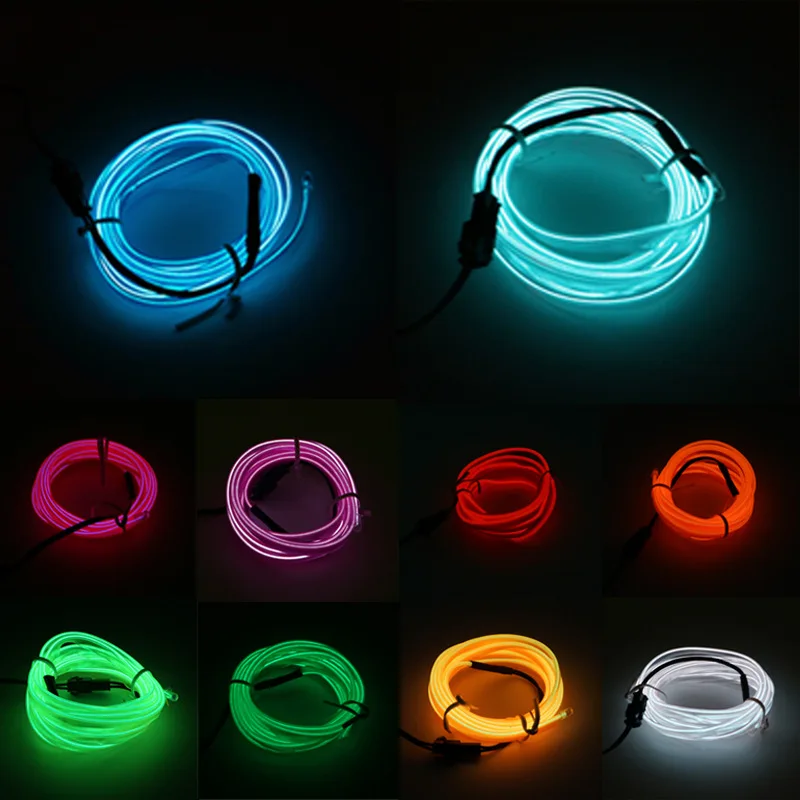 1m Neon LED Auto Innen Beleuchtung Streifen Auto Led-leuchten Girlande EL  Draht Seil Dekorative Lampe Flexible Rohr Zubehör mit USB - AliExpress