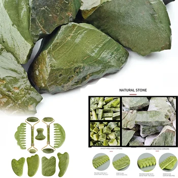 Natural Jade Roller & Gua Sha Set – 100% Authentic Jade Stone Facial Massage Kit