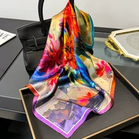 New 100% Natural Real Silk Scarf Women Bandana Square Scarves Wrap Kerchief elegant Spring Fashion Luxury High Quality Hijab - Image 3