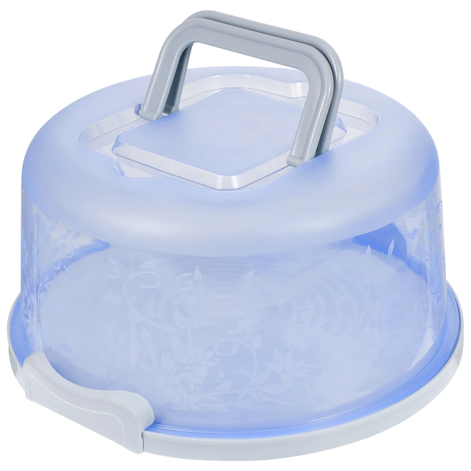 

Portable Round Cake Storage Box Plastics Cake Carrier Holder Plate with Cover Handle and Sealing Buckle
