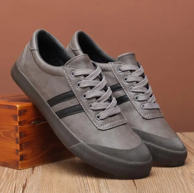 2025 New Shoes for Men Leather Casual Shoes Fashion Lace-up Leisure Striped Flat Shoes for Man Spring Autumn Cool Loafers 5