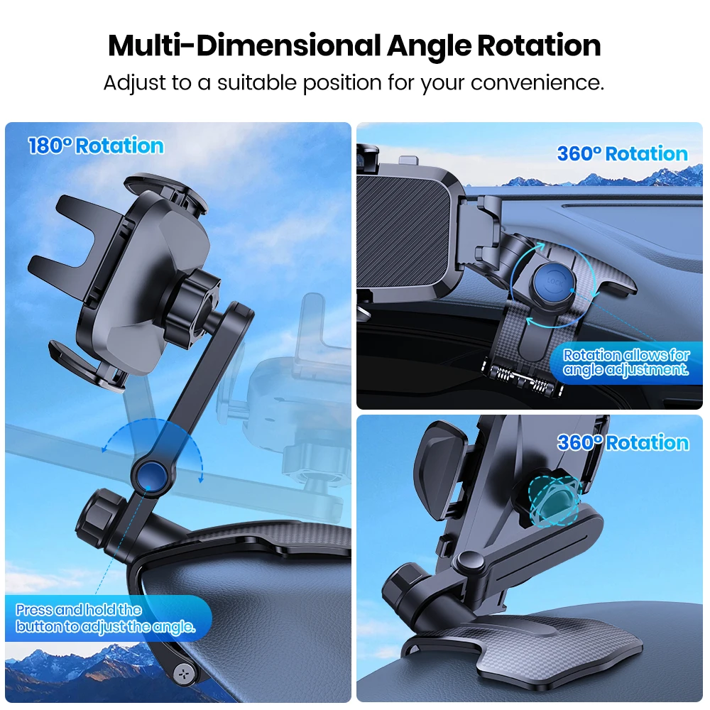 Car Dashboard Mobile Phone Holder 360 Degree Rotation Universal Dash Clip Cellphone Mount 4-7 inch Smartphones phone holder
