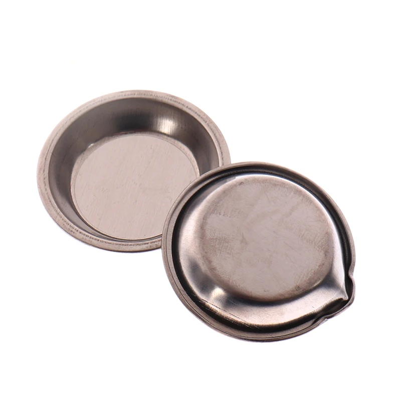 6Pcs Makeup Palette Stainless Steel Small Round Paint Tray Artist Watercolours Paint Mixing Palette Tray for Artist