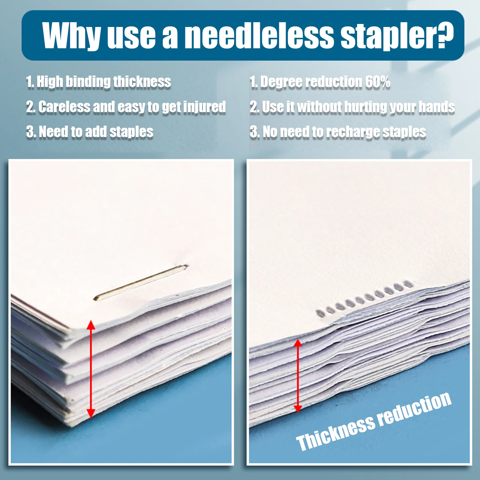 Stapleless Stapler Book Paper Stapling Stapler Safe Portable No Staples Paper Binding School Office Stationery Supplies stapleless stapler
