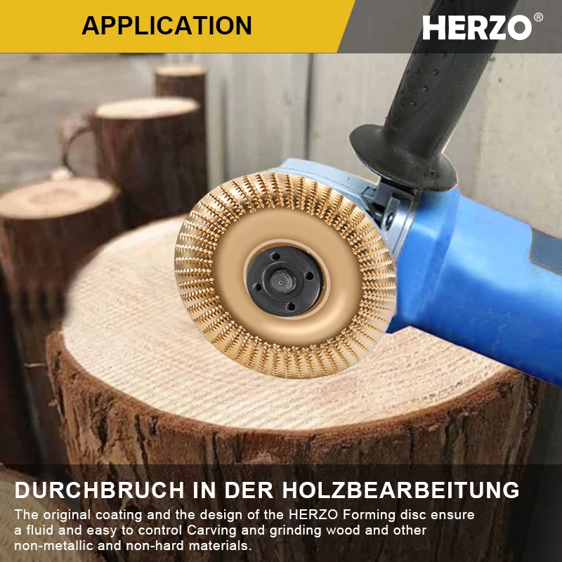 HERZO 125mm Sanding Carving Disc Woodworking Angle Grinder Wheel