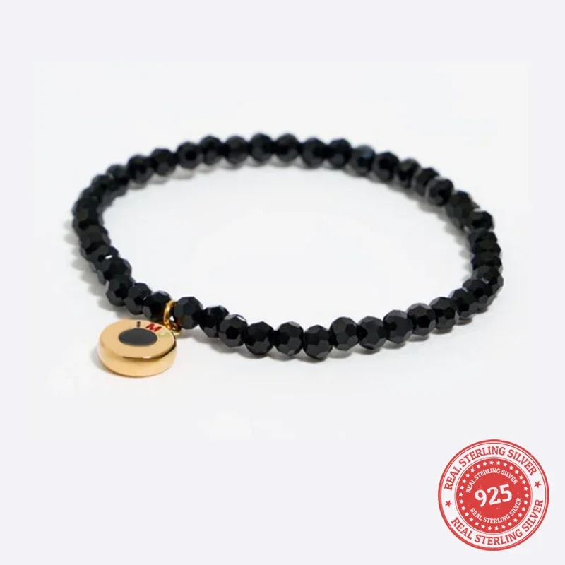 하이 퀄리티 여성용 오리지널 로고 팔찌, PULSERA CRISTARES 로고, ACERO NEGRA, 귀엽고 넉넉한, 