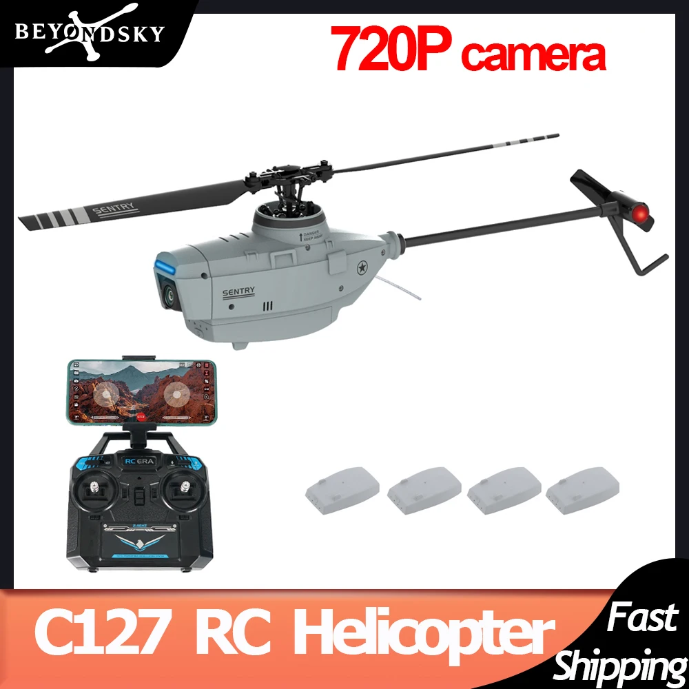 C127 2.4G 720P HD 6Axis WiFi Helicopter Wide Angle Camera Spy Drone RC  Plane Toy