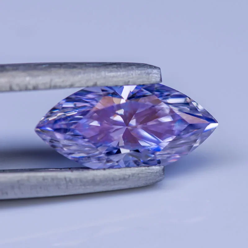 

Moissanite Stone with GRA Certificate Lavender Color Marquise Cut Gemstone Lab Grown Diamond Charms Woman Jewelry Making
